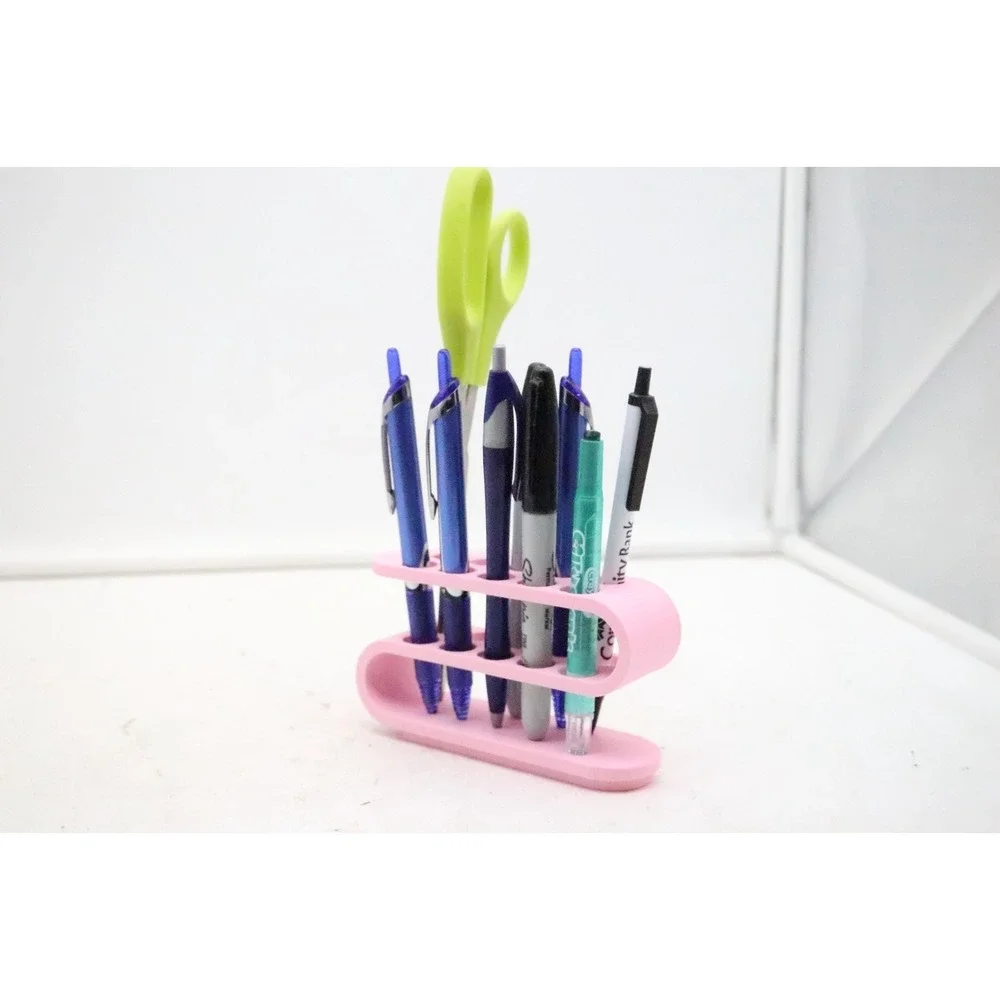 Modern Desktop Office Organizer - 3D Printed Pen/Pencil Holder - Pink - USA